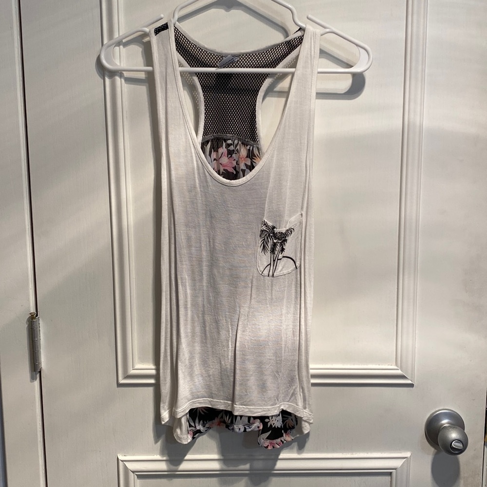 Super cute tank with sheer back